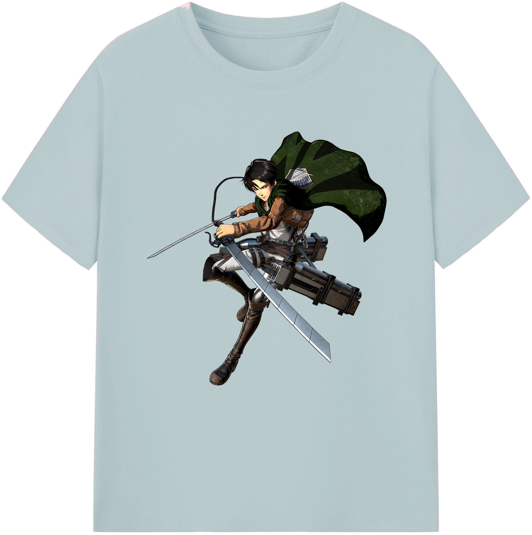 （画像用） 進撃の巨人 リヴァイ·アッカーマン Attack on Titan Levi Ackerman 綿100％半袖Tシャツ（フロントプリント）